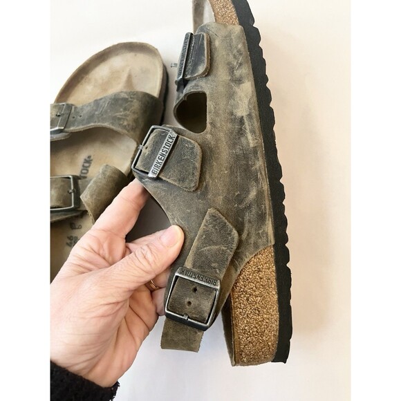 Birkenstock Milano Oil Leather Sandals Tan Men\'s Size 13-13.5 US 46 New Comfort main image 9